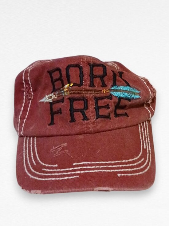 KBethos Vintage Accessories - Distressed Born Free Baseball Cap